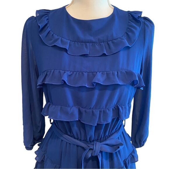 Blugirl Bluemarine Ruffled Dress Italy US Size 4 - Picture 3 of 11